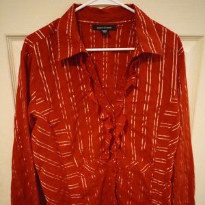Ashley Stewart Red with white stripes size:18W Shirt